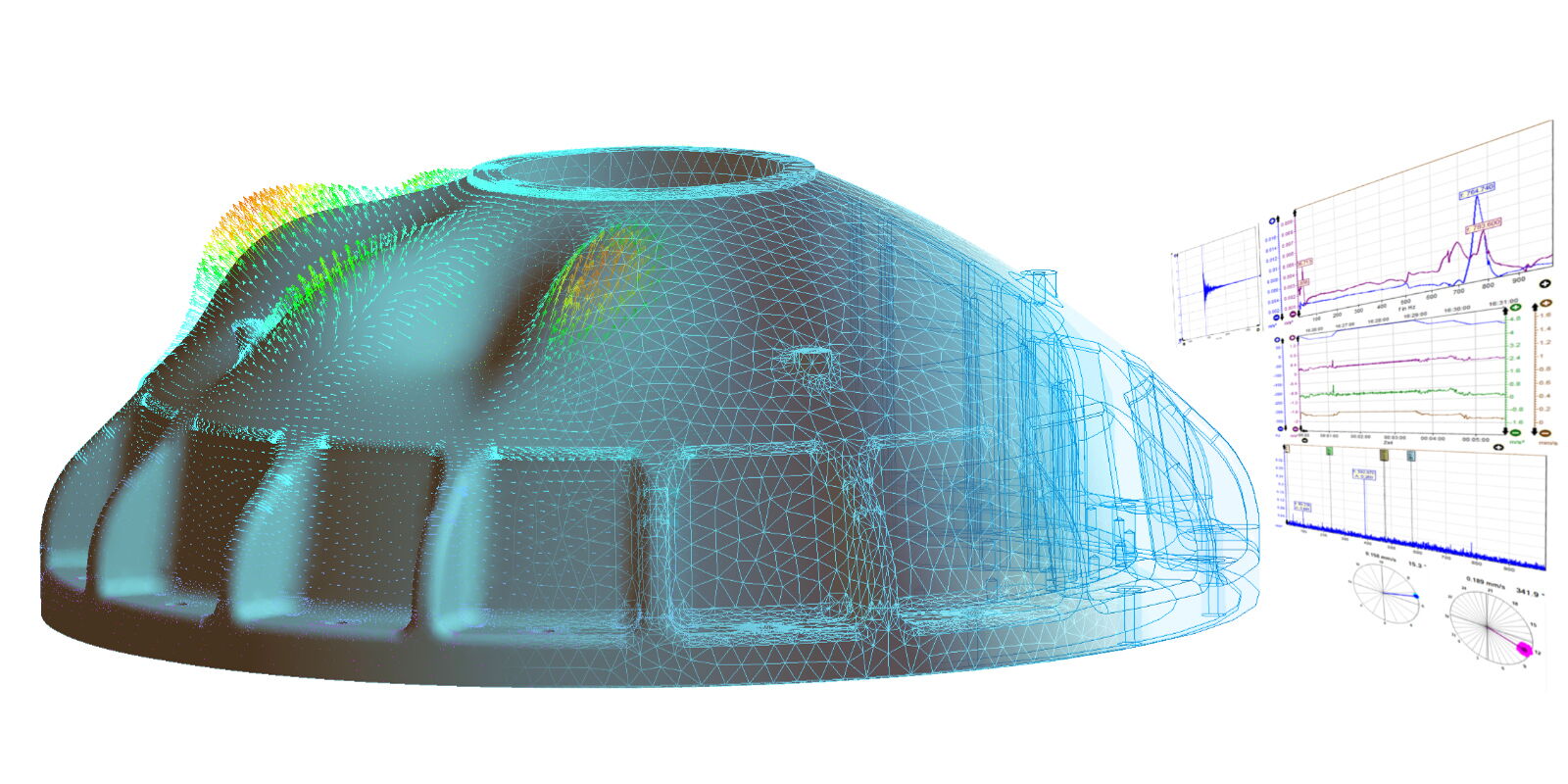Vibration simulation of a compressor housing