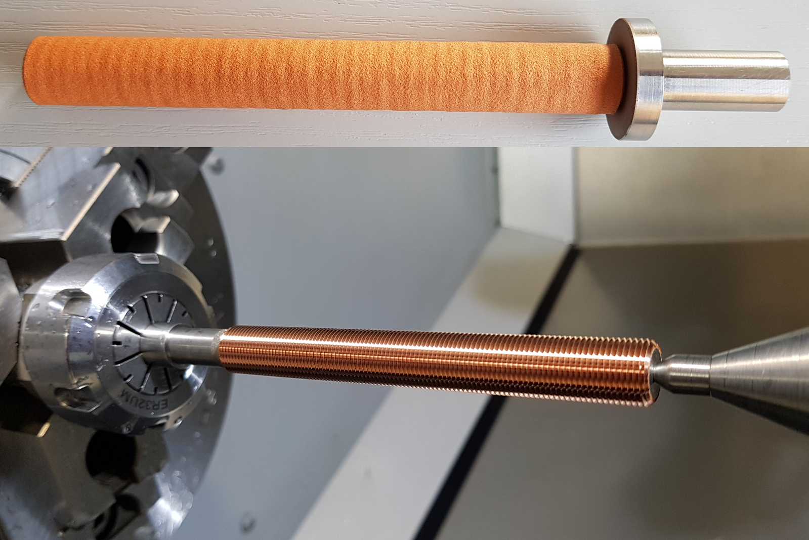 Alternative to electroplating process: cold gas sprayed copper layer (> 2 mm) with subsequent thread insertion