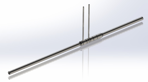 Construction model of a Venturi tube, installed in the test stand for testing with helium in the two-phase area