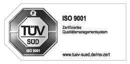 TÜV SÜD - ISO 9001 - Zertifiziertes Qualitätsmanagementsystem